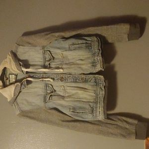 Denim Jean Jacket with Detachable Hood Forever 21
